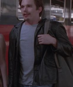Ethan Hawke Before Sunrise Black Leather Jacket