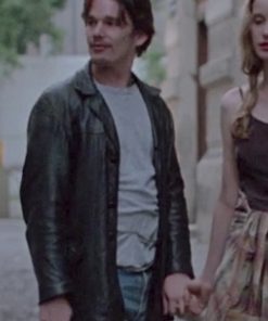 Ethan Hawke Before Sunrise Black Leather Jacket Free Shipping UK USA Canada