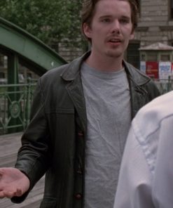 Ethan Hawke Before Sunrise Black Leather Jacket New Year Sale