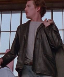 Ethan Hawke Before Sunrise Black Leather Jacket on Sale