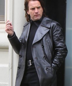 Ewan McGregor Halston Vintage Black Leather Coat