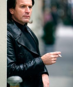 Ewan McGregor Halston Vintage Black Leather Coat Shop now