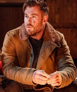 Extraction 2 Chris Hemsworth Brown Cotton Jacket
