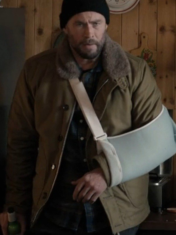 Extraction 2 Chris Hemsworth Brown Cotton Jacket Free Shipping Worldwide