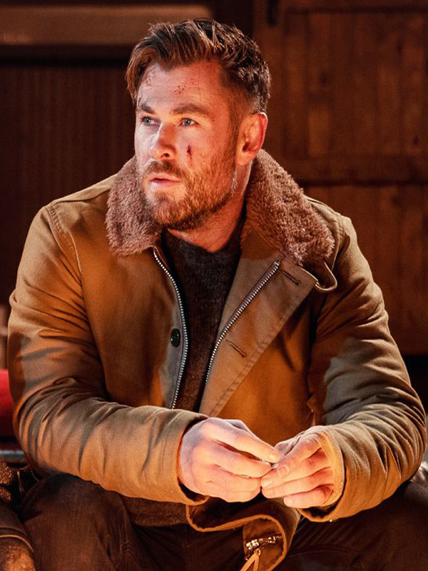 Extraction 2 Chris Hemsworth Brown Cotton Jacket