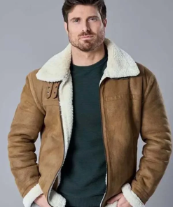 Falling Like Snowflakes Marcus Rosner Suede Shearling Jacket New Year sale