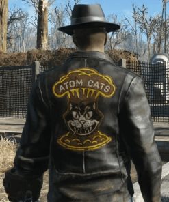 Fallout 4 Atom Cats Brown Distressed Leather Jacket