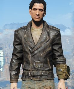 Fallout 4 Atom Cats Brown Distressed Leather Jacket Black Friday Sale