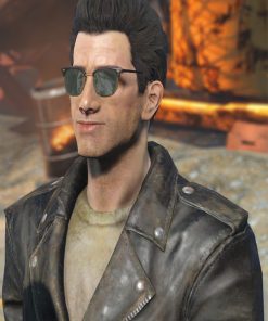 Fallout 4 Atom Cats Brown Distressed Leather Jacket Sale