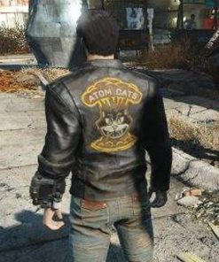 Fallout 4 Atom Cats Brown Distressed Leather Jacket Shop now