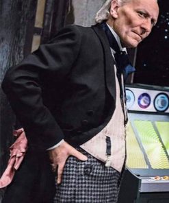 First Doctor Who William Hartnell Black Wool Coat on Sale