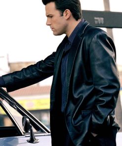 Gigli Ben Affleck Black Leather Vintage Coat