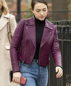 God Friended Me Cara Bloom Maroon Leather Jacket