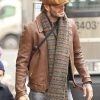 Men's Vintage David Beckham Brown Leather Jacket