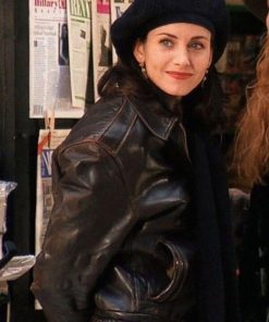Monica Geller Friends S01 Brown Leather Jacket