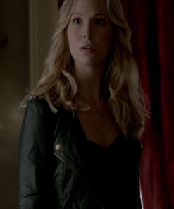 The Vampire Diaries Caroline Green Leather Jacket Shop now