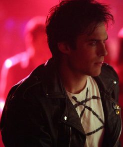 The Vampire Diaries Damon Salvatore Leather Biker Jacket Shop now