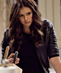 The Vampire Diaries Elena Gilbert Leather Jacket Black Friday Sale