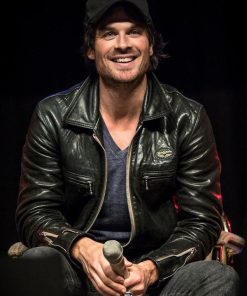 Vampire Diaries Ian Somerhalder Leather Jacket Damon Salvatore Outfit