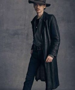 Benny Watts The Queen’s Gambit Black Leather Coat Easter Sale