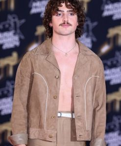 Benson Boone Brown Suede Leather Jacket Hot Sale