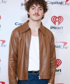 Benson Boone Slow It Down Brown Leather Jacket