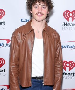 Benson Boone Slow It Down Brown Leather Jacket Shop now