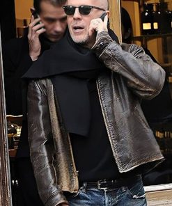 Bruce Willis Surrogates Brown Distressed Leather Jacket Shop now