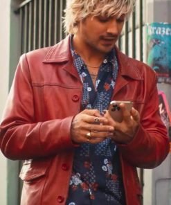 Choose Love Rex Galier Red Leather Jacket