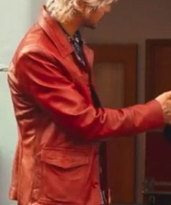 Choose Love Rex Galier Red Leather Jacket Free Shipping UK USA Canada