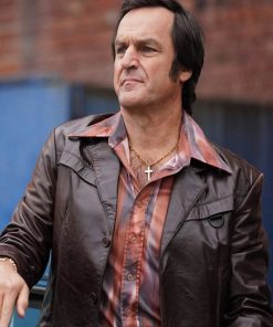 Dusk for a Hitman Benoît Gouin Brown Leather Blazer Shop now