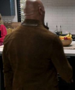 Dwayne Johnson Young Rock Suede Leather Jacket Black Friday Sale