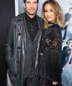 Dylan McDermott Black Leather Trench Coat Shop now