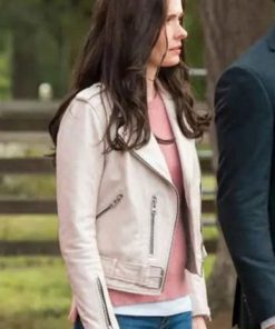 Elizabeth Tulloch Superman And Lois Biker Leather Jacket Shop now