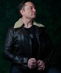 Elon Musk Black Leather Brando Jacket