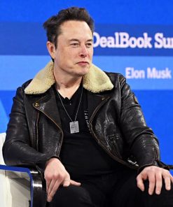 Elon Musk Black Leather Brando Jacket Black Friday Sale