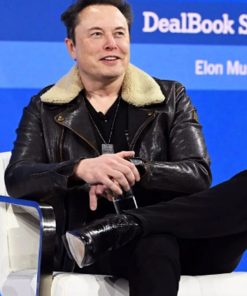 Elon Musk Black Leather Brando Jacket Easter Sale