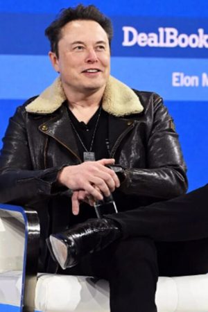Elon Musk Black Leather Brando Jacket Easter Sale