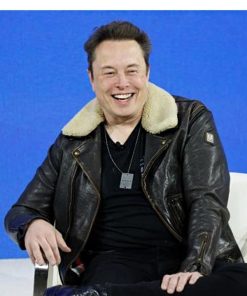 Elon Musk Black Leather Brando Jacket Winter Sale