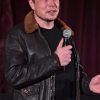Elon Musk Brown Bomber Leather Jacket
