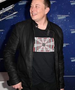 Elon Musk Tesla X Black Leather Jacket