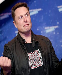 Elon Musk Tesla X Black Leather Jacket Christmas Sale