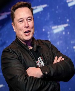 Elon Musk Tesla X Black Leather Jacket Gifts For Him
