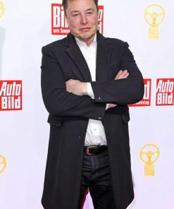 Elon Musk Trench Coat Black Wool Shop now