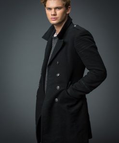 Fallen Jeremy Irvine Black Trench Wool Coat Shop now