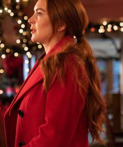 Falling for Christmas Lindsay Lohan Red Wool Coat Gifts For Her