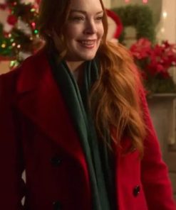 Falling for Christmas Lindsay Lohan Red Wool Coat Winter Sale