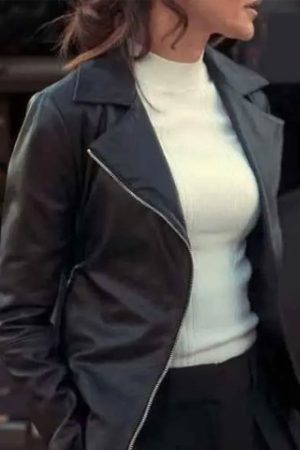 Fool Me Once Michelle Keegan Black Leather Jacket Free Shipping UK USA Canada