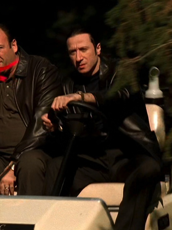 Furio Giunta The Sopranos Black Leather Blazer Black Friday Sale