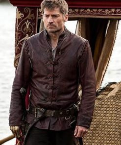 Game of Thrones Jaime Lannister Brown Leather Jacket Halloween Costume